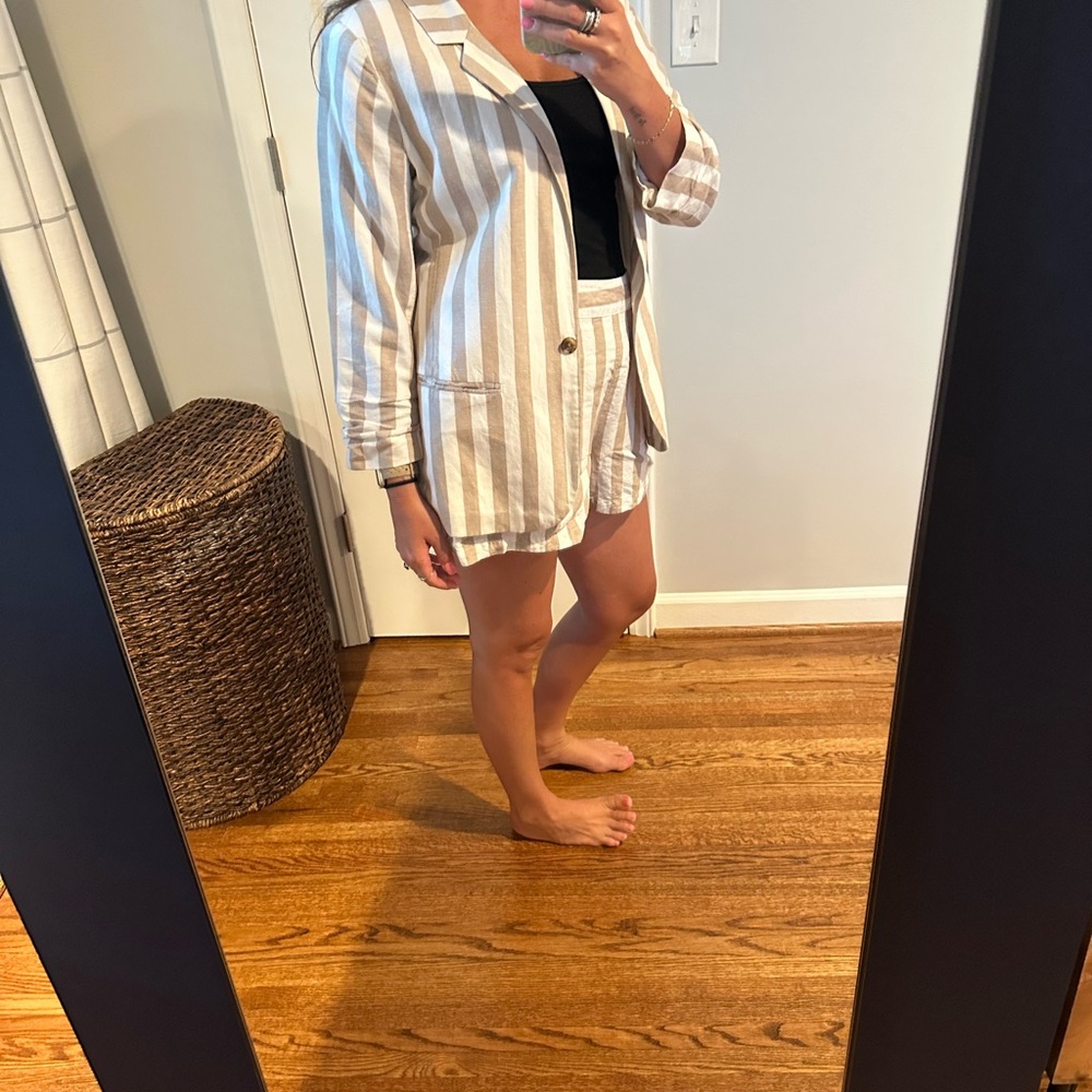 A New Day Cream and Tan Striped blazer